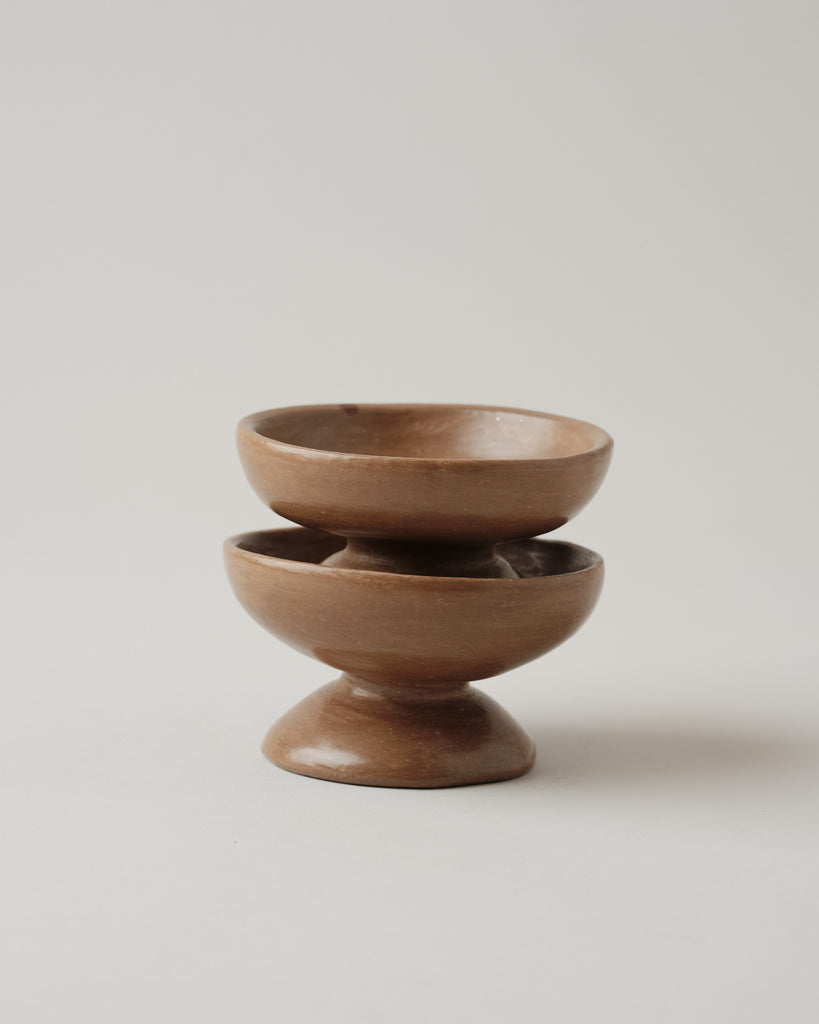 Handcrafted brown Puebla clay dish