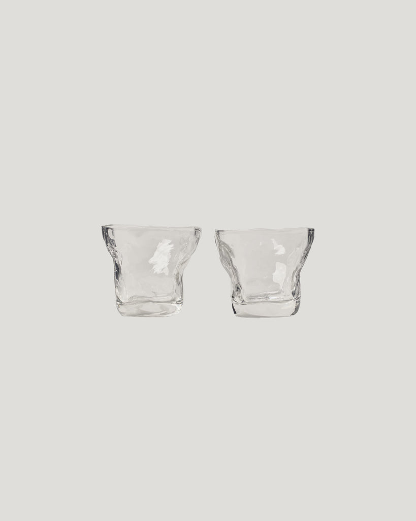 Organic shaped handmade glass tumbler