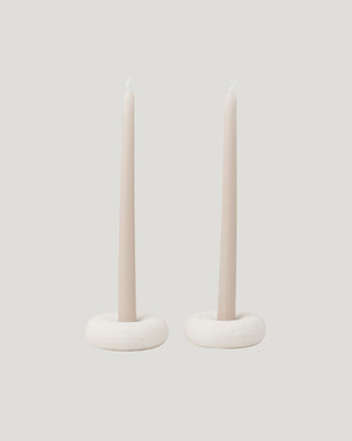 Donut Candle Holder, Crema Marfil Marble