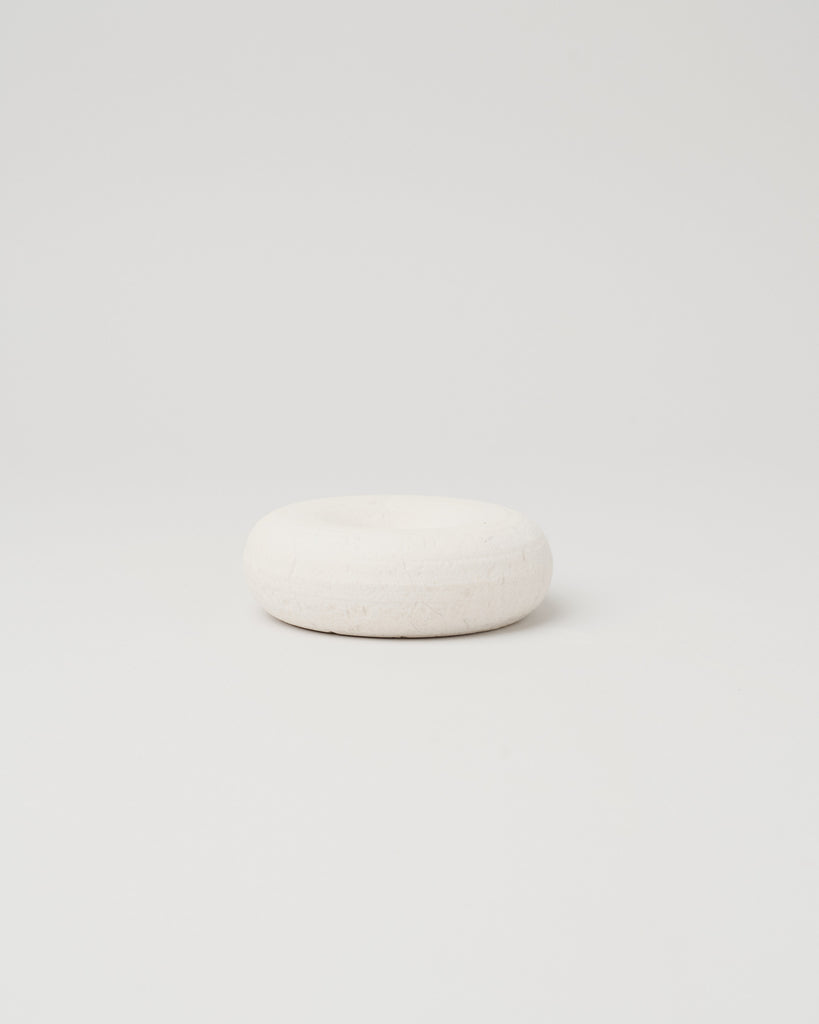 Donut Candle Holder, Crema Marfil Marble