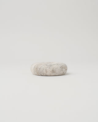 Donut Candle Holder, Gray Travertine Marble