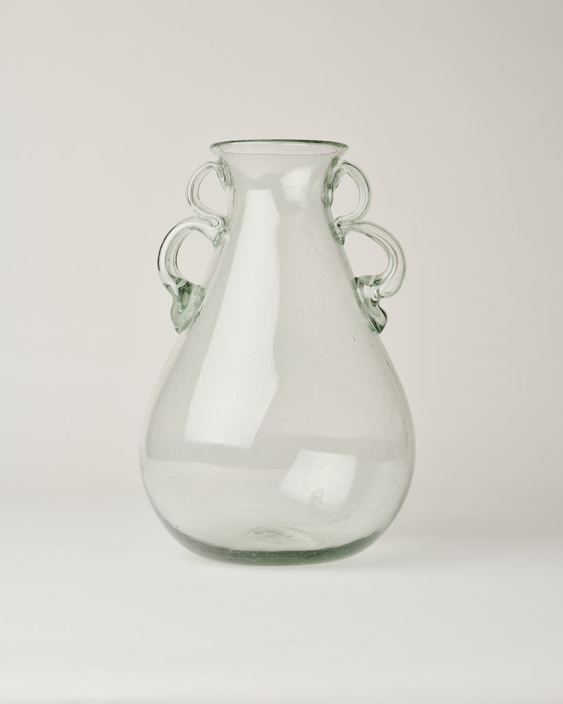 Double Handle Blown Glass Vase