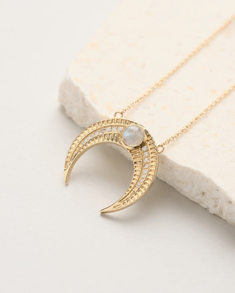 Laboradorite Large Horn Necklace