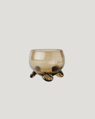 Smoked Glass Footed Bowl