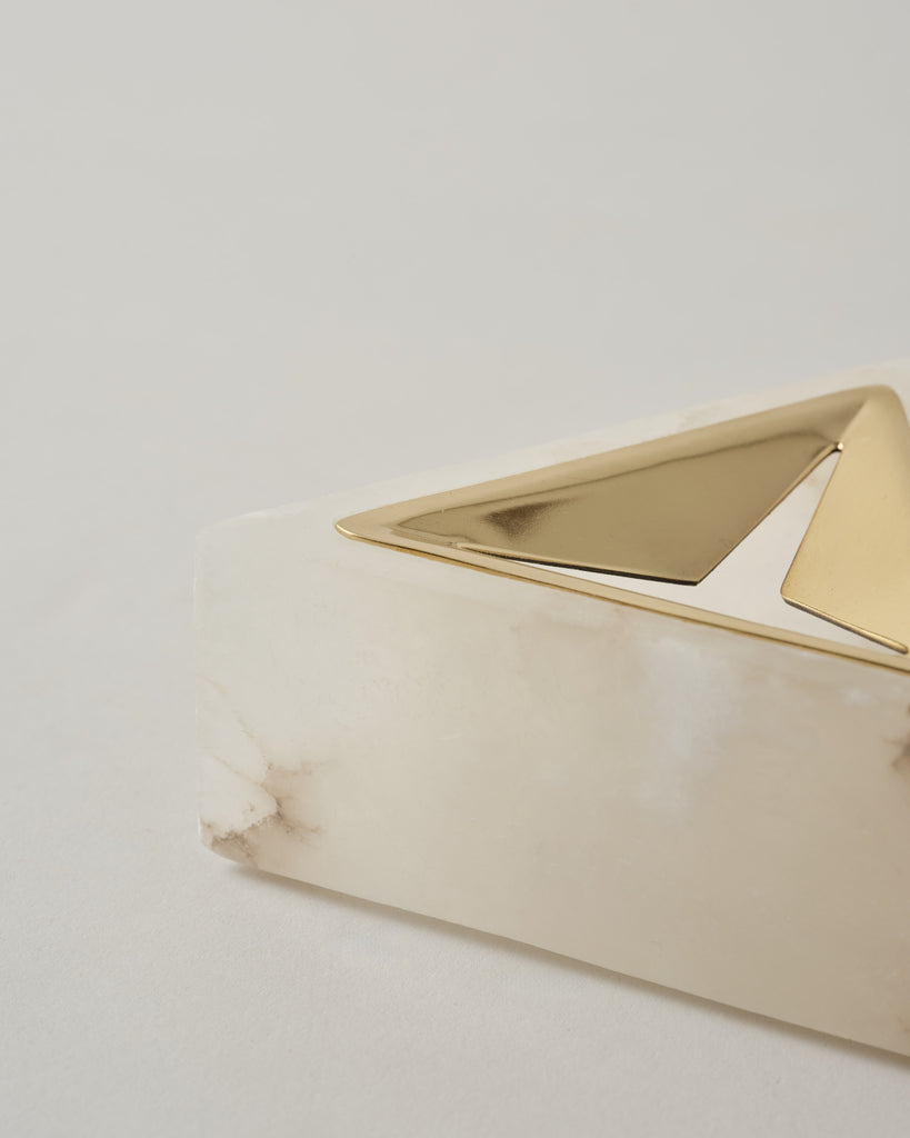 Alabaster Triangle Ashtray