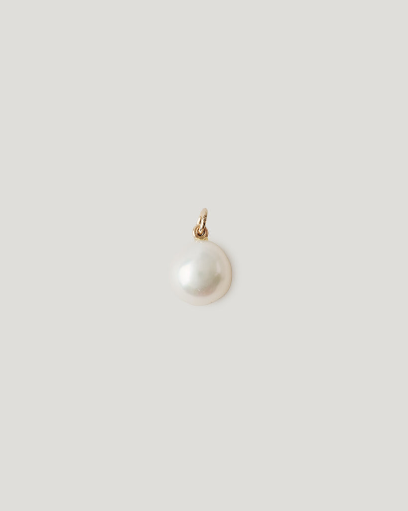 Baroque Pearl Earring Charm 9k Gold