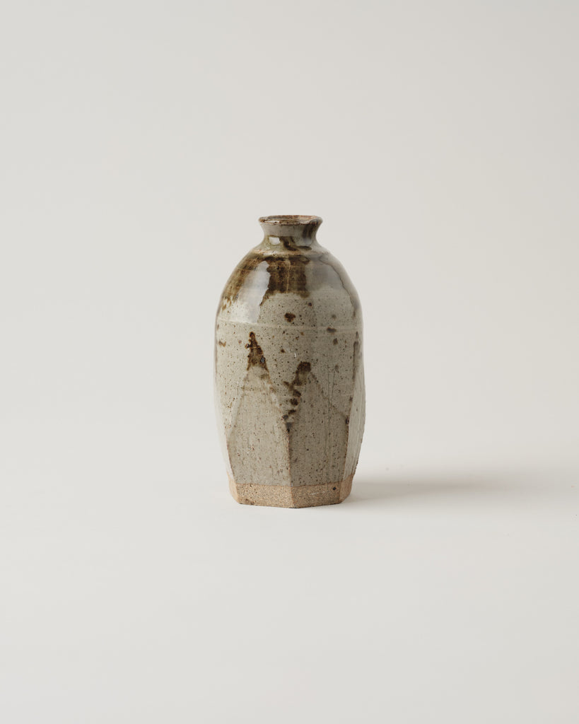 Signed Faceted Stoneware Vase