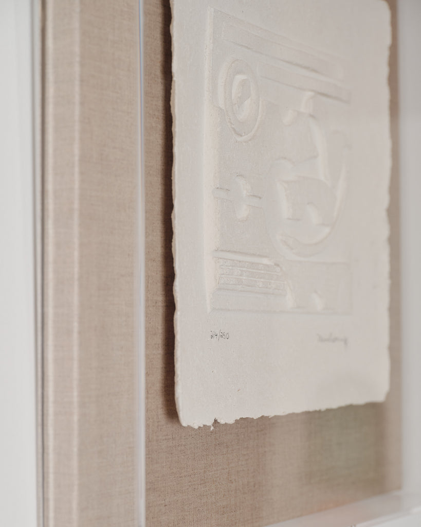 Louise Nevelson "White" Cast Paper Relief, 1985, SIGNED
