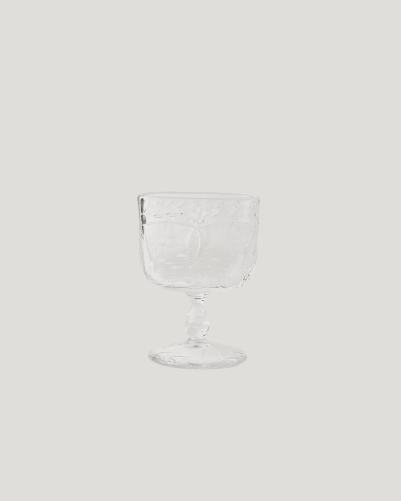 Antique Footed Cut Glass Floral Pattern Cigarette Holder