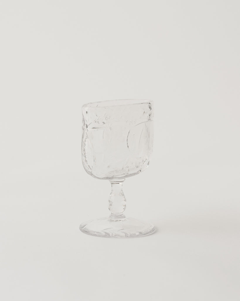 Antique Footed Cut Glass Floral Pattern Cigarette Holder