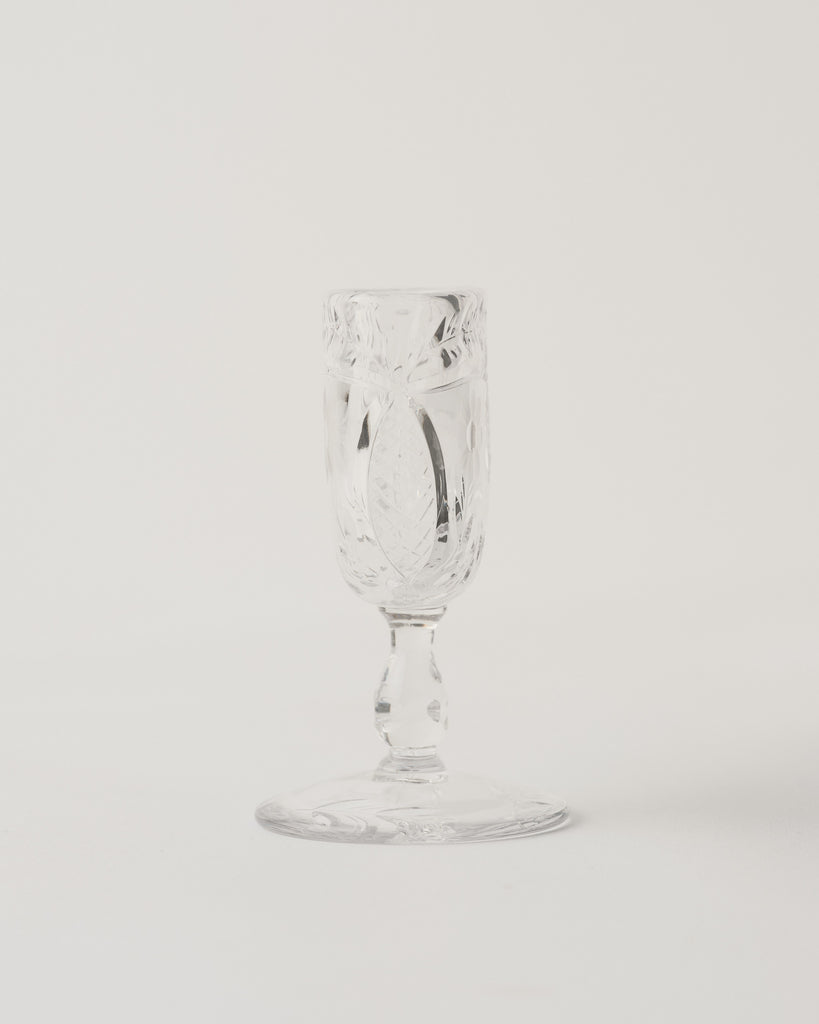 Antique Footed Cut Glass Floral Pattern Cigarette Holder