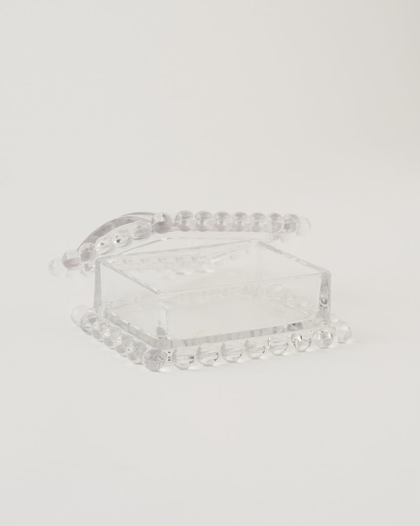 Vintage Glass Cigarette Lidded Box