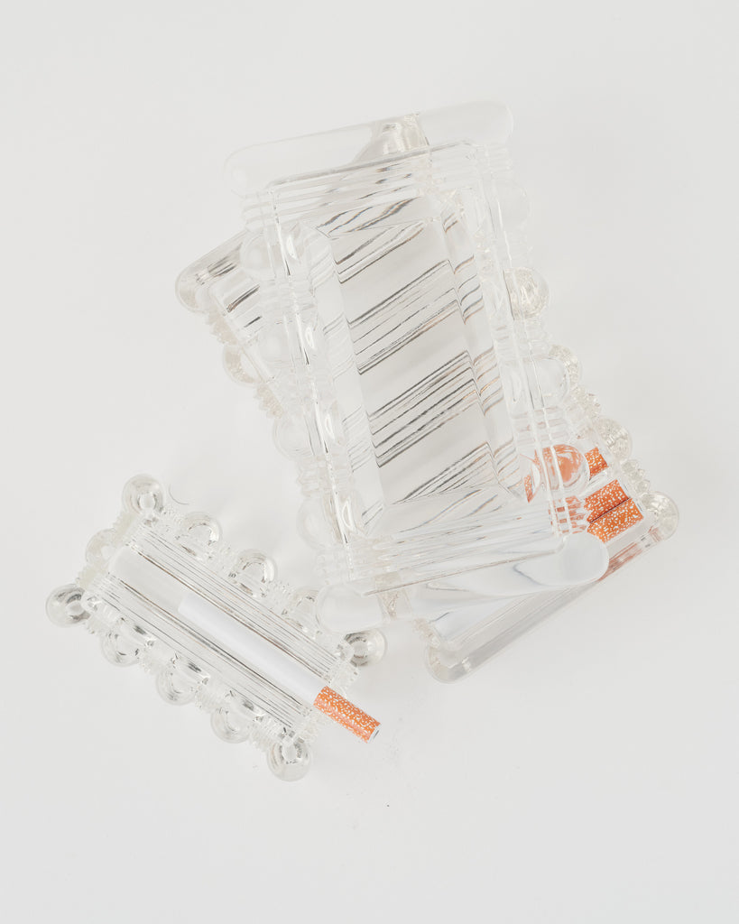 Vintage Constellation Clear Glass Cigarette Box