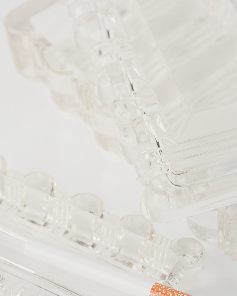 Vintage Constellation Clear Glass Cigarette Box