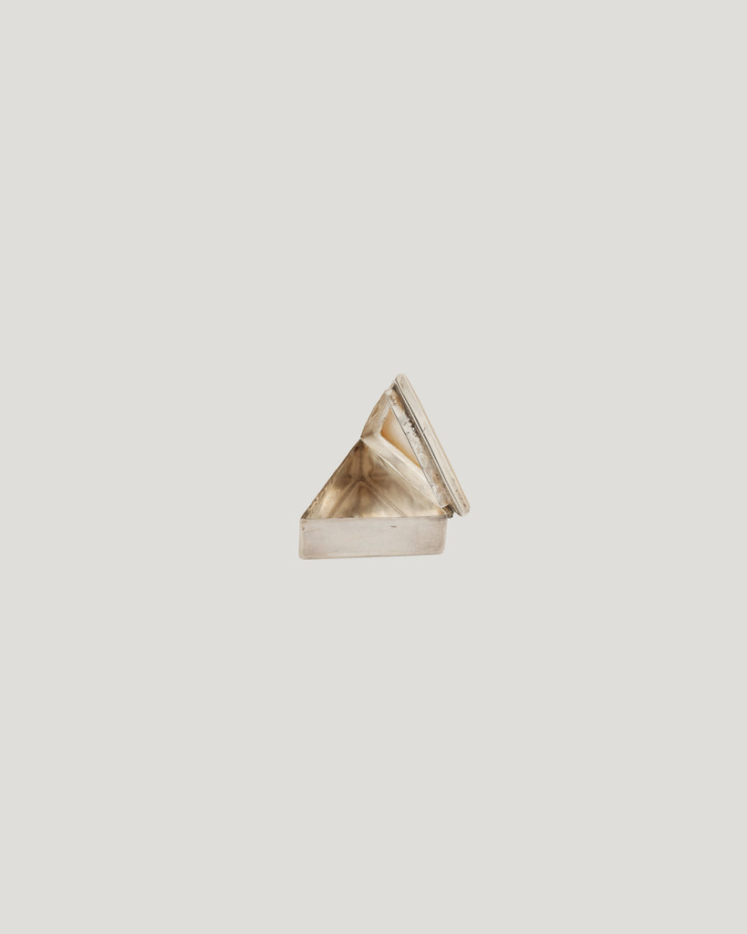 Tiny Triangular Silver and Mother of Pearl Box