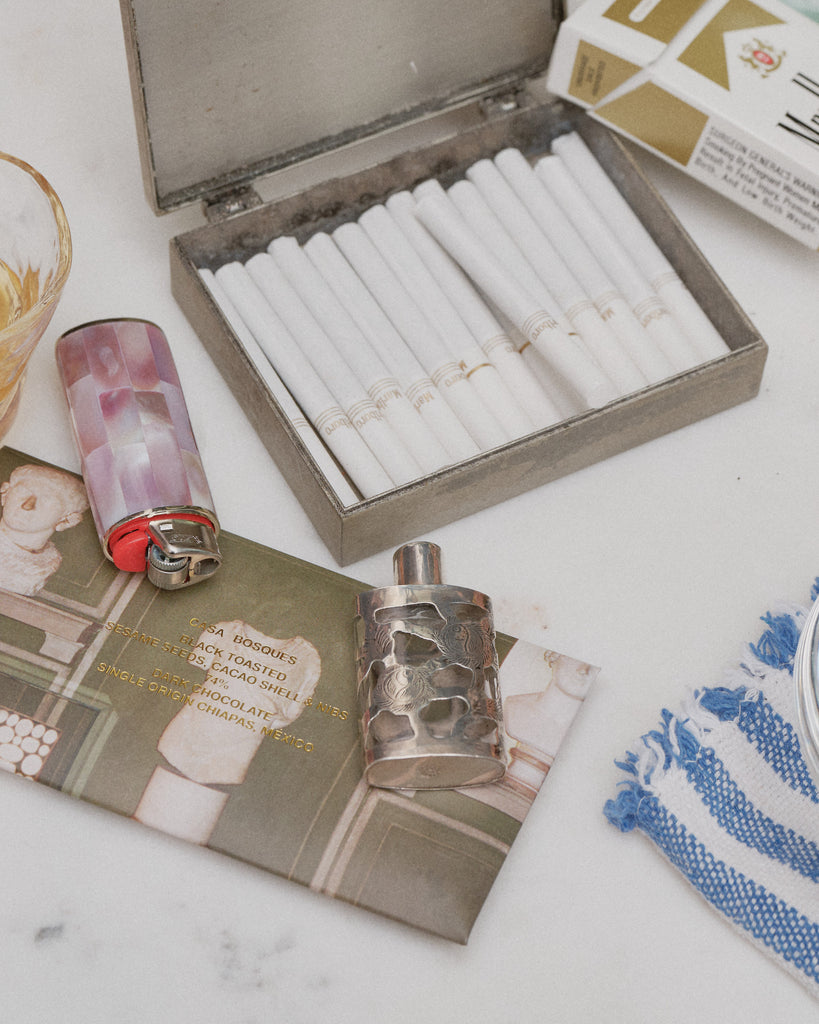 Vintage Square Metal Cigarette Box