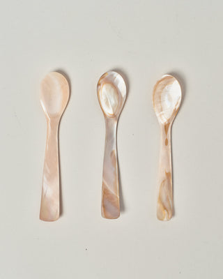 Natural pink mother of pearl serving spoon