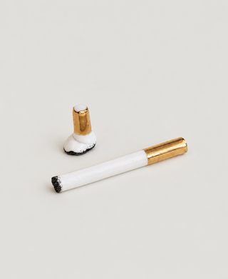 24k Gold Porcelain Cigarette + Butt