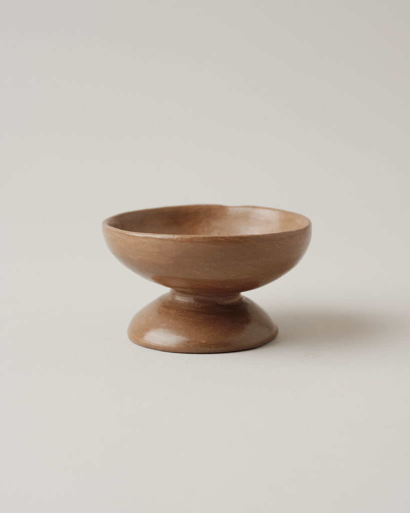 Small Puebla pottery pedestal bowl