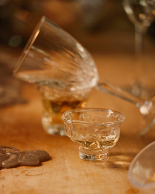Small artisan glass cup for tea or sake
