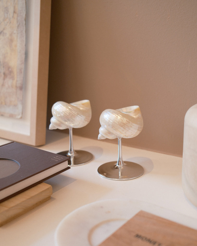 Vintage seashell glass for bar or tabletop