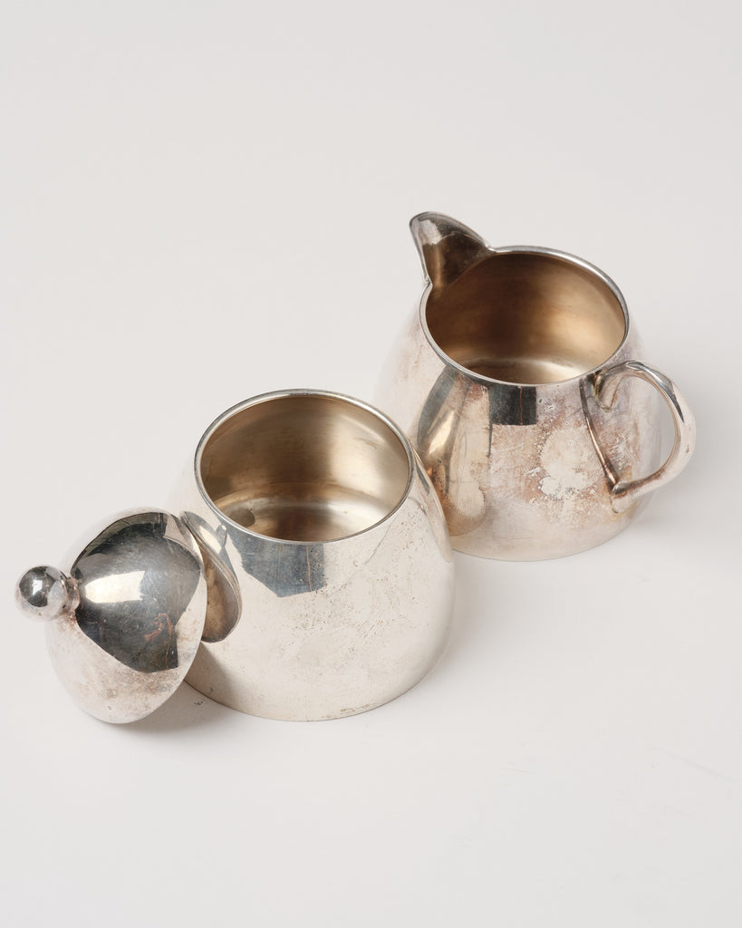 Silver Deco Cream + Sugar Set