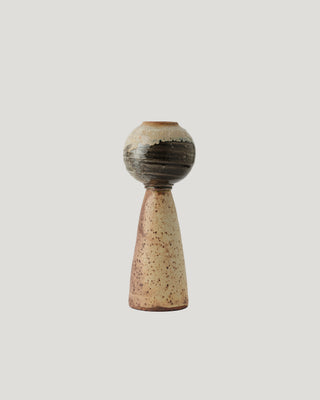 Tall Ikebana Vase in Shino, Burke’s Orange, and Matte White