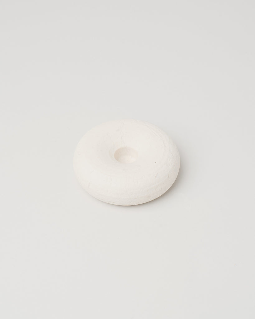 Donut Candle Holder, Crema Marfil Marble