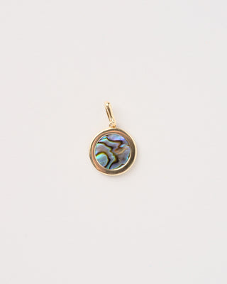 Mother of Pearl Circle Diamond Charm