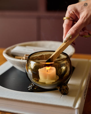 Smoked Glass Footed Bowl