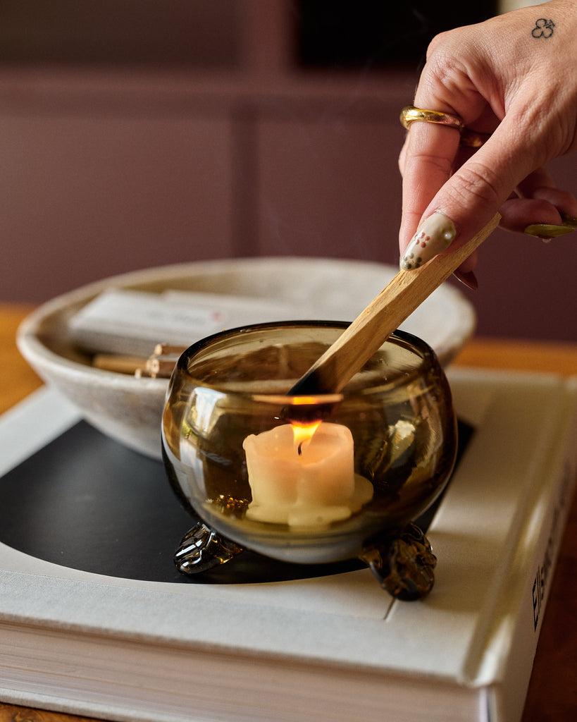 Smoked Glass Footed Bowl