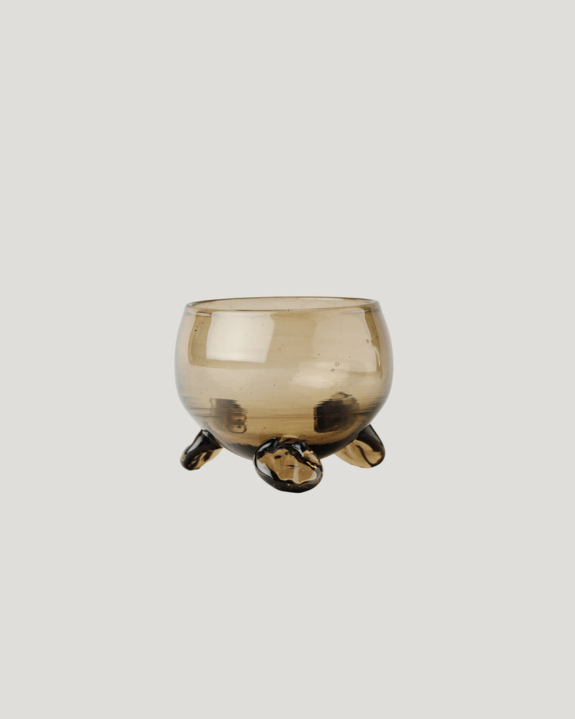 Smoked Glass Footed Bowl