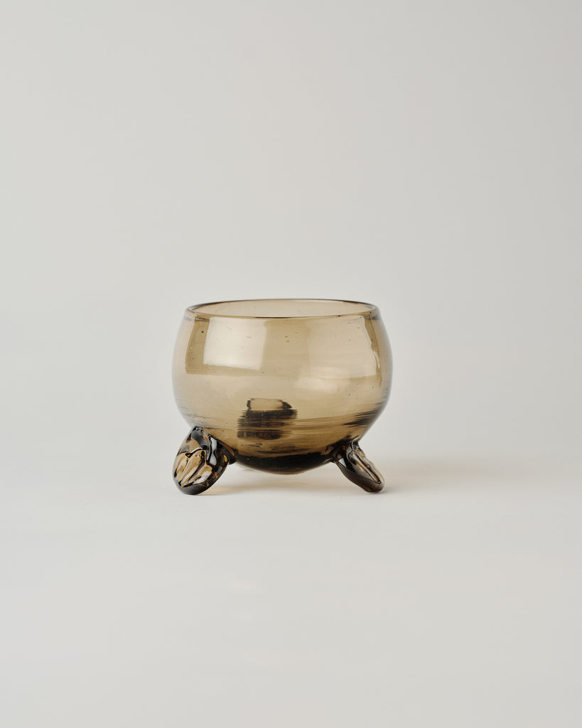 Smoked Glass Footed Bowl