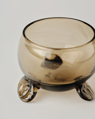 Smoked Glass Footed Bowl