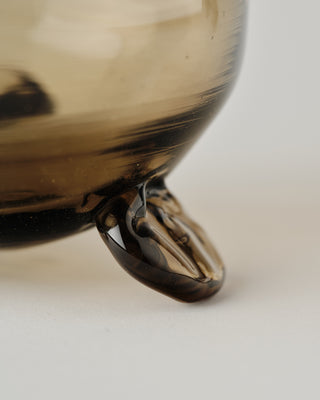 Smoked Glass Footed Bowl