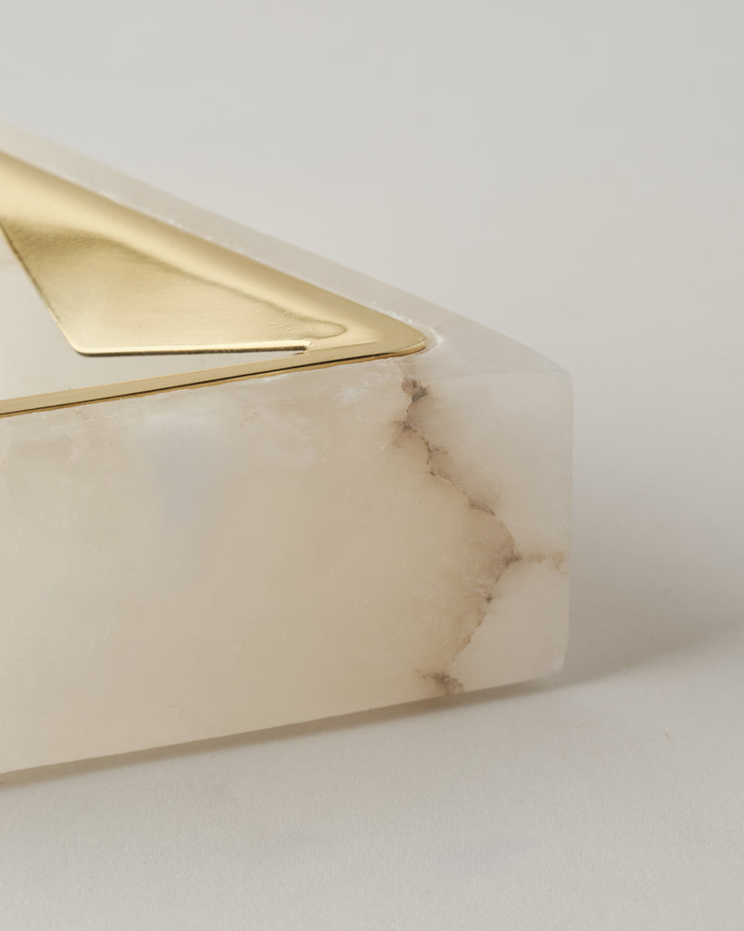 Alabaster Triangle Ashtray