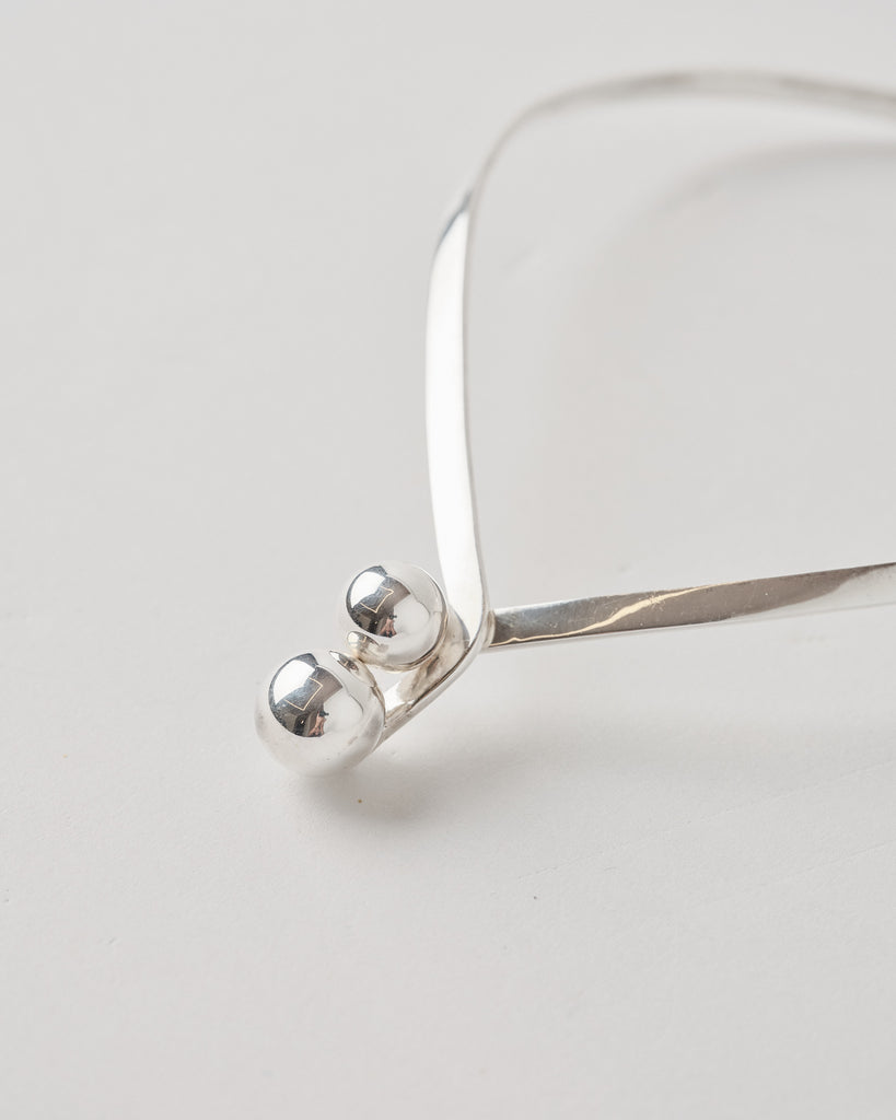 Vintage Double Orb Crossover Sterling Silver Collar