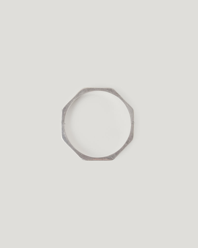 Vintage Octagon Sterling Silver Hinge Bangle
