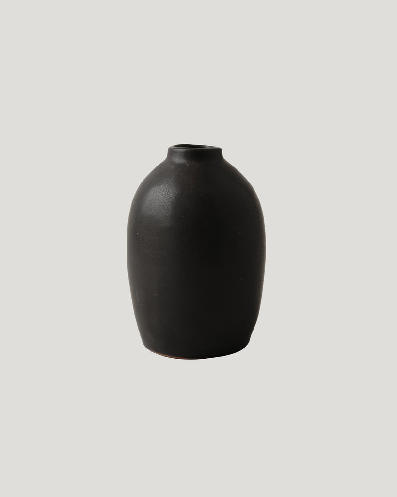 Black Ceramic Rounded Vase