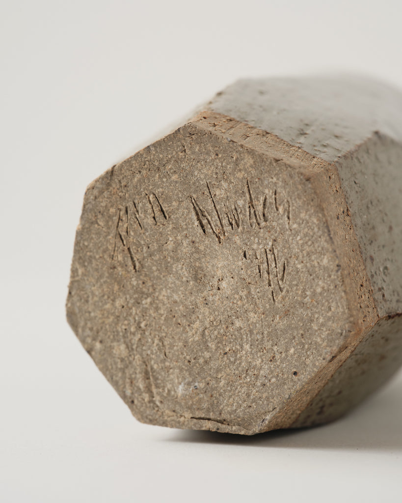 Signed Faceted Stoneware Vase