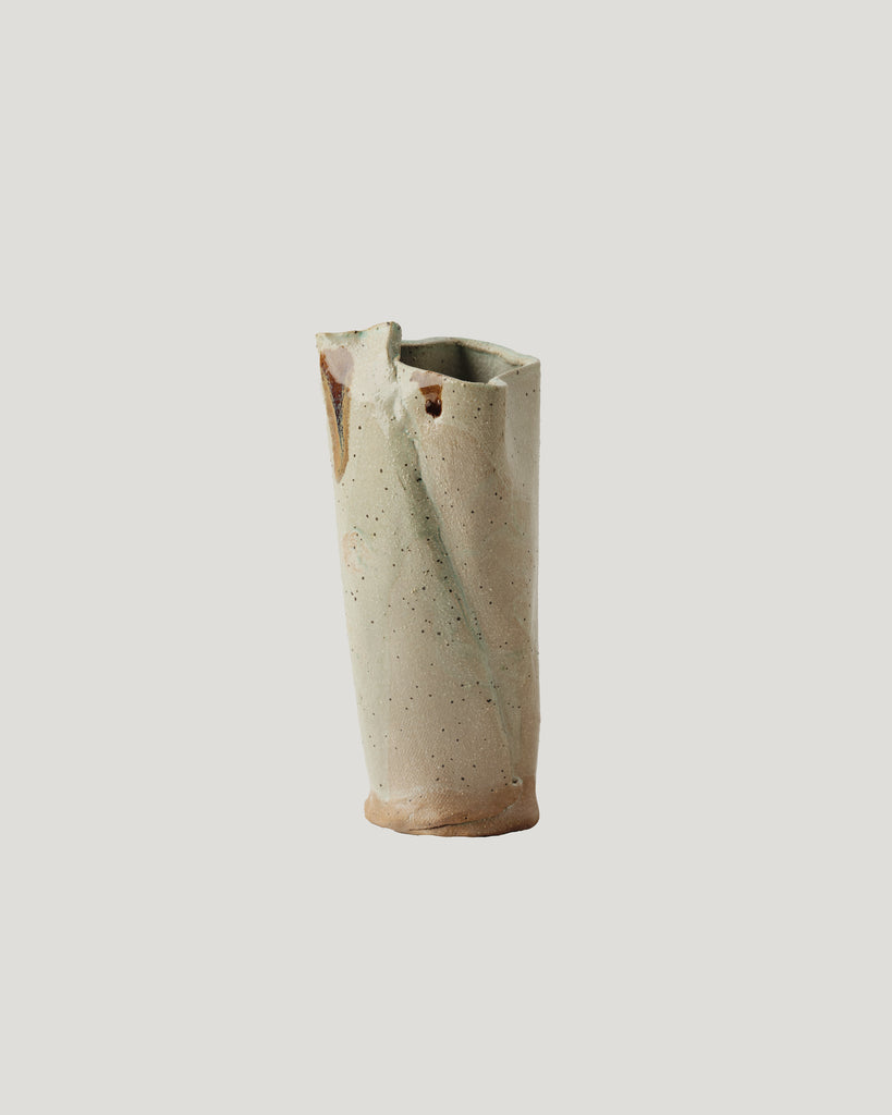 Light Green and Beige Abstract Vase