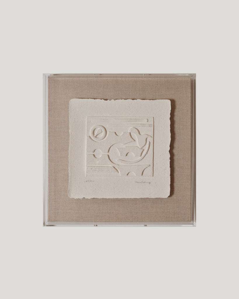 Louise Nevelson "White" Cast Paper Relief, 1985, SIGNED