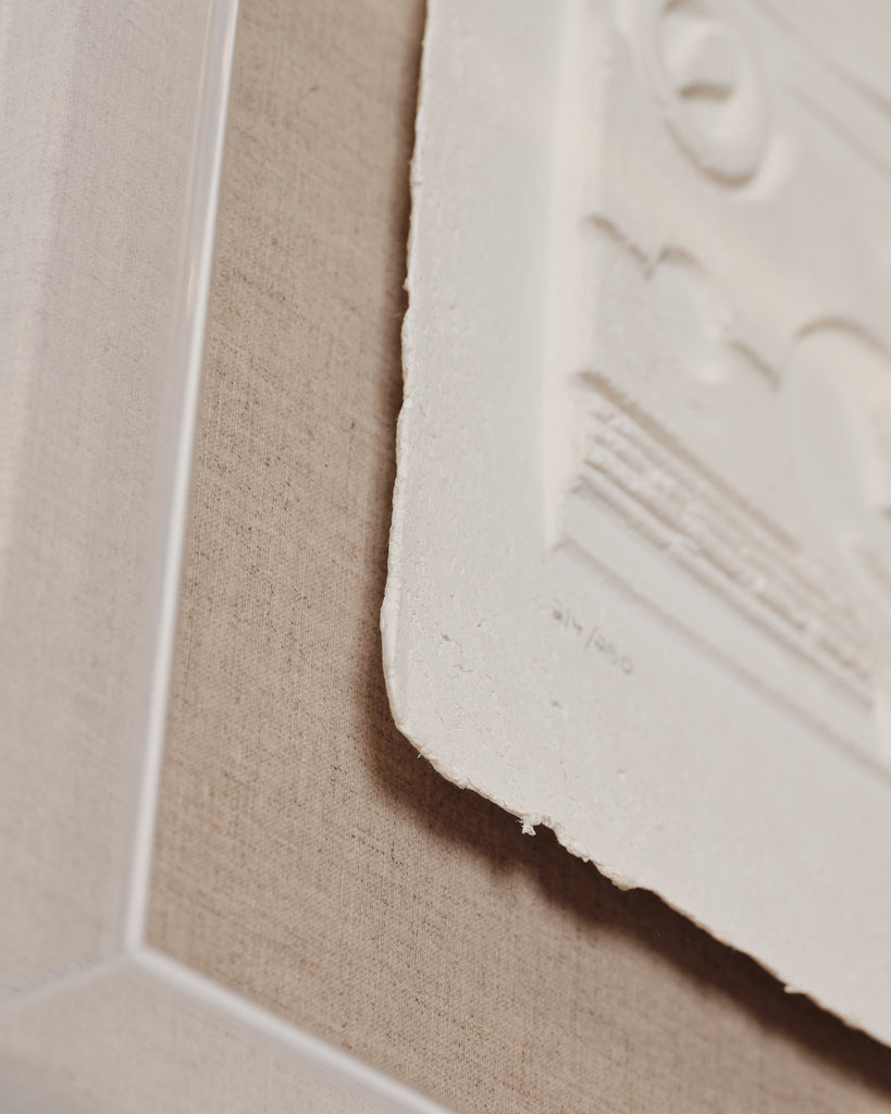 Louise Nevelson "White" Cast Paper Relief, 1985, SIGNED