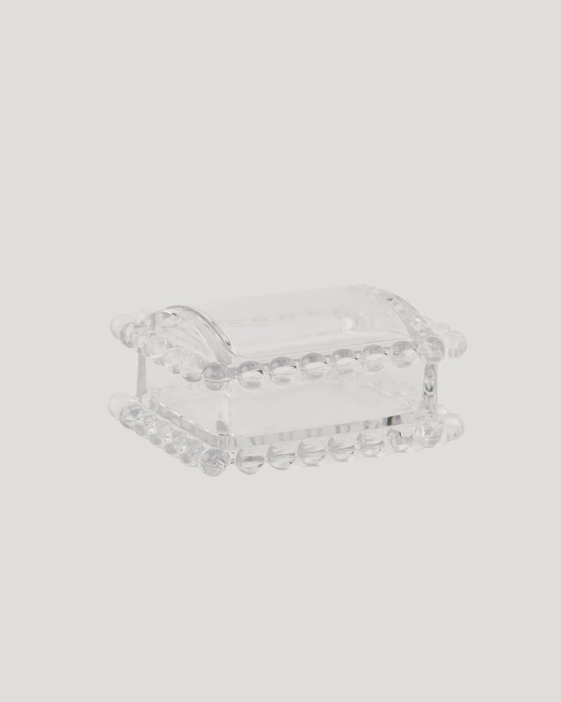 Vintage Glass Cigarette Lidded Box