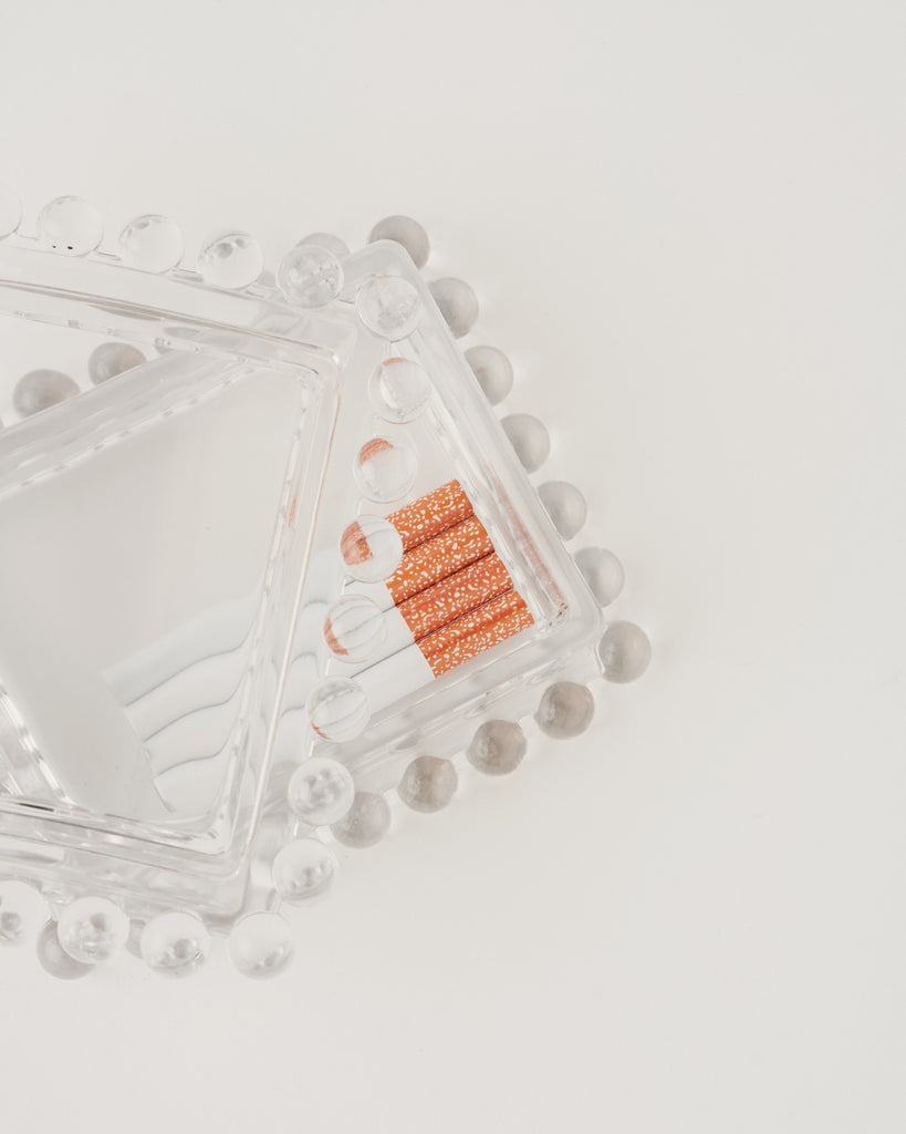 Vintage Glass Cigarette Lidded Box