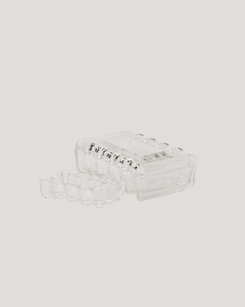 Vintage Constellation Clear Glass Cigarette Box