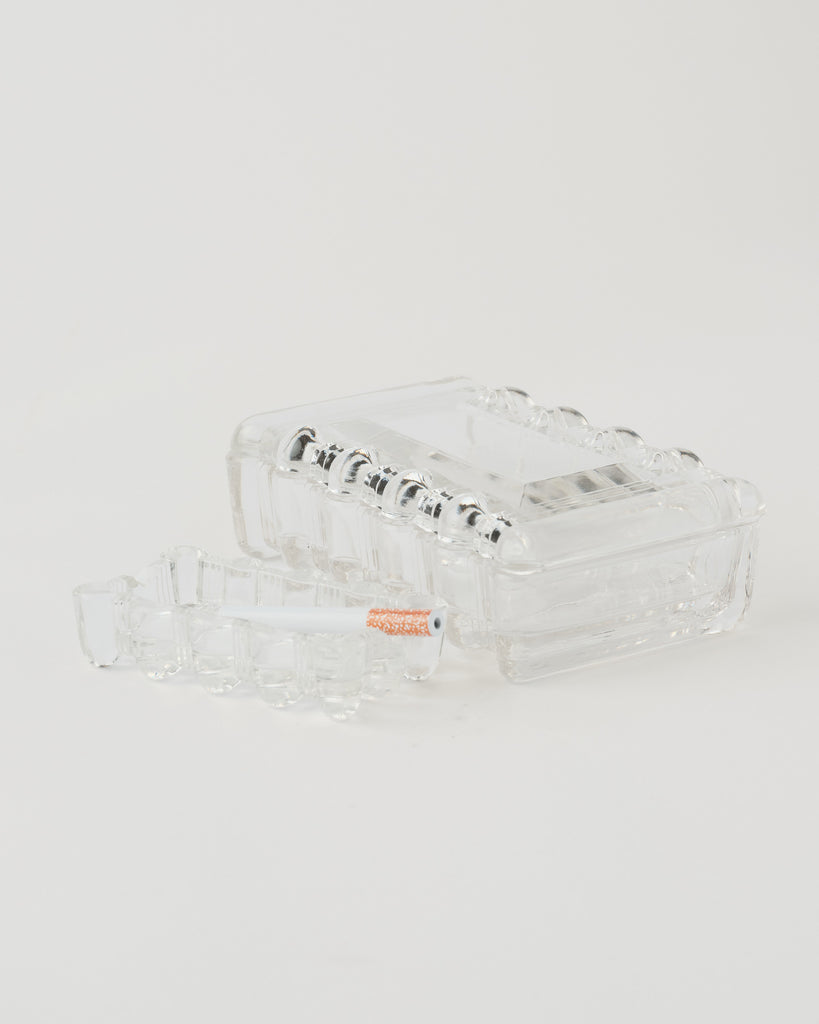 Vintage Constellation Clear Glass Cigarette Box