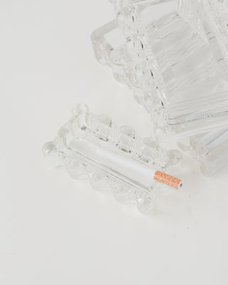 Vintage Constellation Clear Glass Cigarette Box