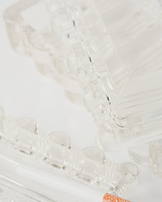 Vintage Constellation Clear Glass Cigarette Box