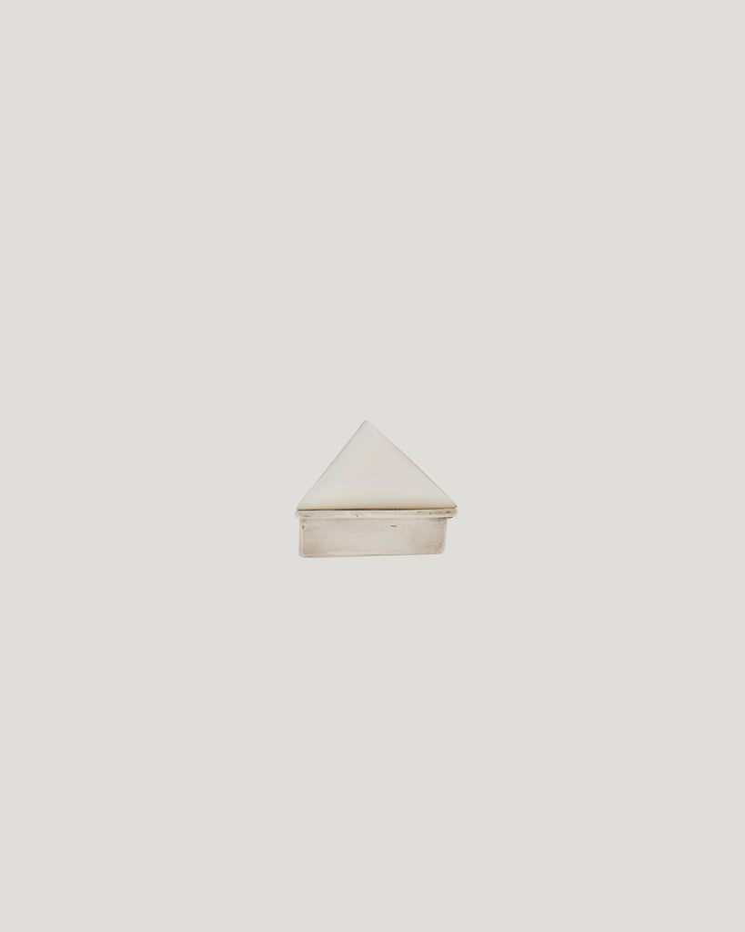Tiny Triangular Silver and Mother of Pearl Box